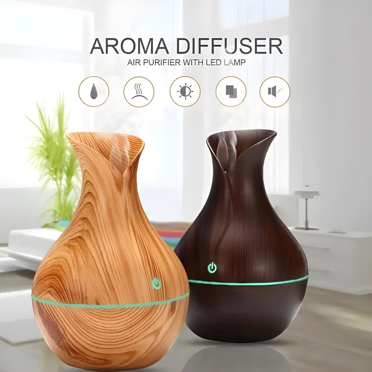 Aroma Air Humidifier & Diffuser With Color Changing LED