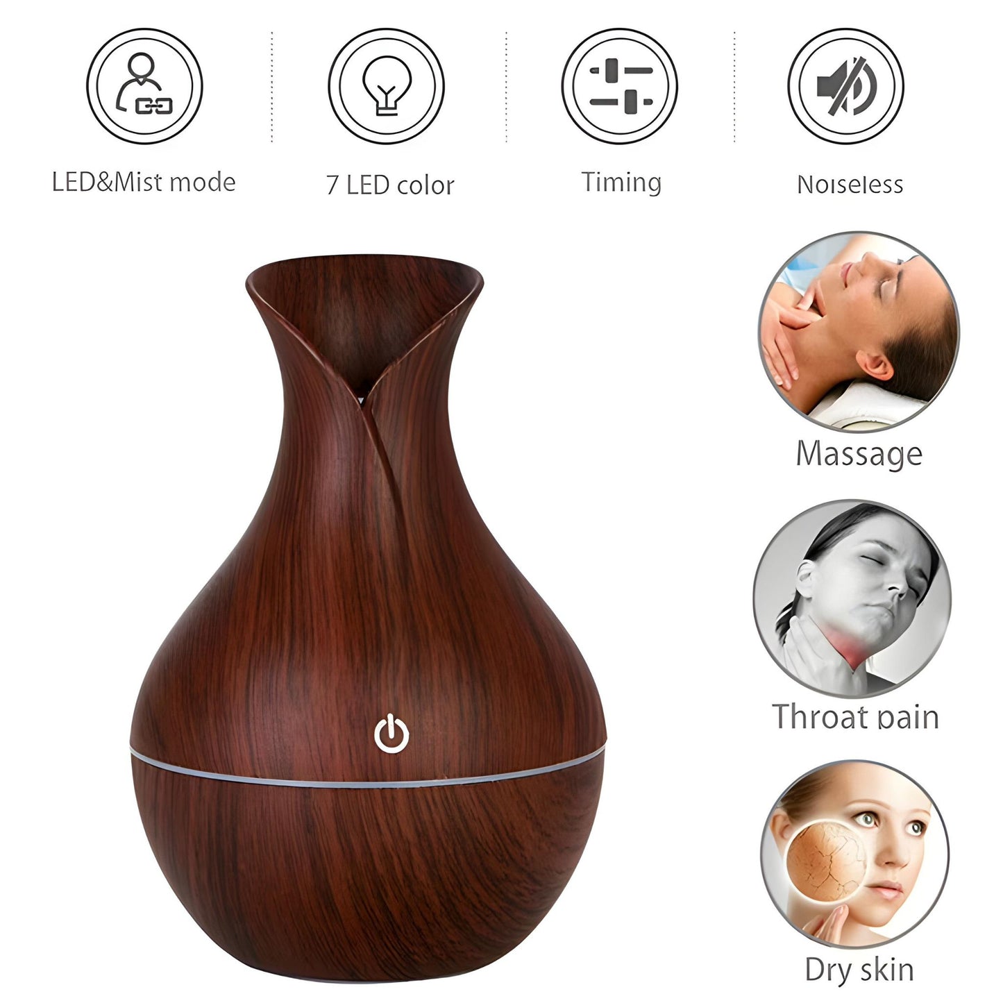 Aroma Air Humidifier & Diffuser With Color Changing LED