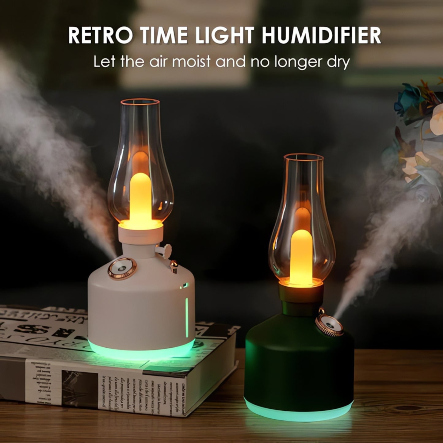 Vintage Lamp Humidifier & Diffuser USB Rechargeable